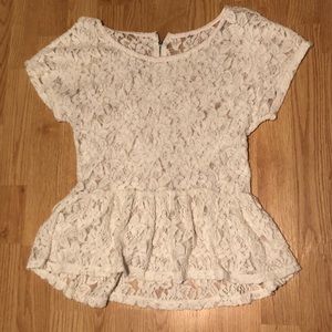Ivory Lace Peplum Top